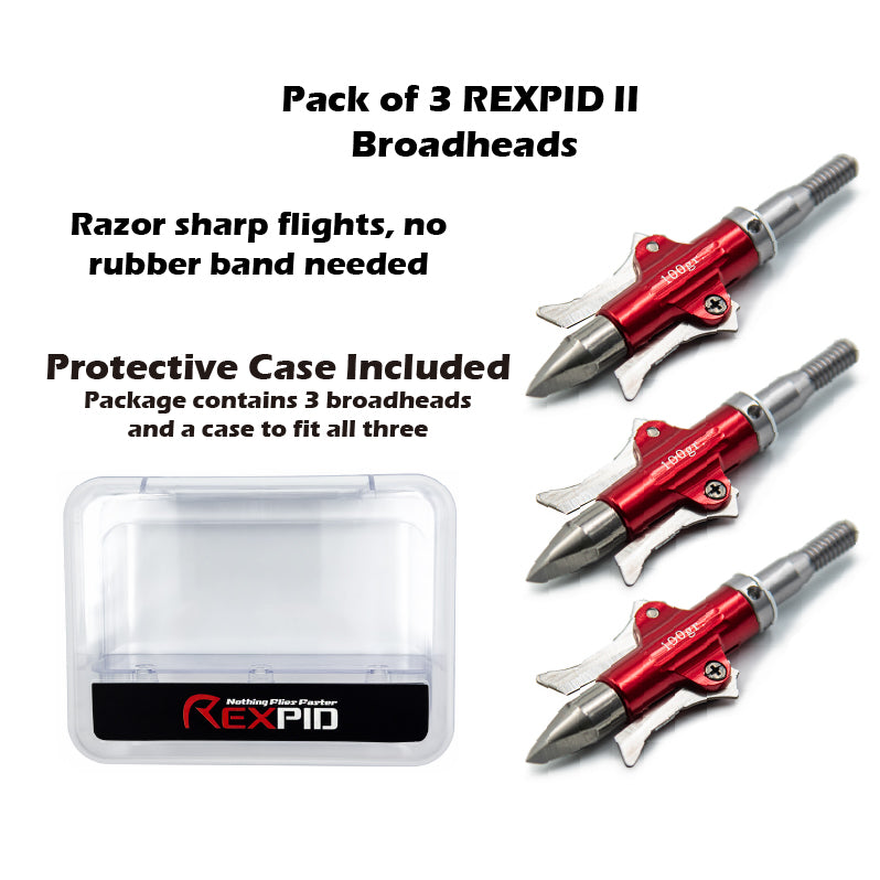 Rexpid II Broadheads 100 gr. 3 pk. SKU 64150 UPC 888438000027