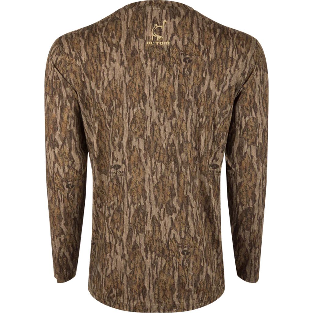 Drake Ol' Tom Performance Crew Camo Print LS MO Bottomland (M-2X)