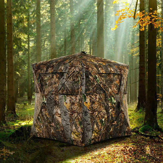 3 Person Portable Pop-Up Ground Hunting Blind with Tie-downs-2