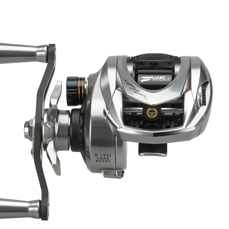 Baitcasting Fishing Reel Magnetic Braking Right Hand Silver-1