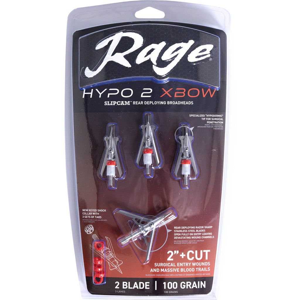 Rage Hypo 2 Crossbow Broadheads 100 gr. 2 in. 4 pk.